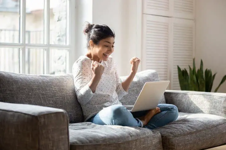 Woman is overjoyed