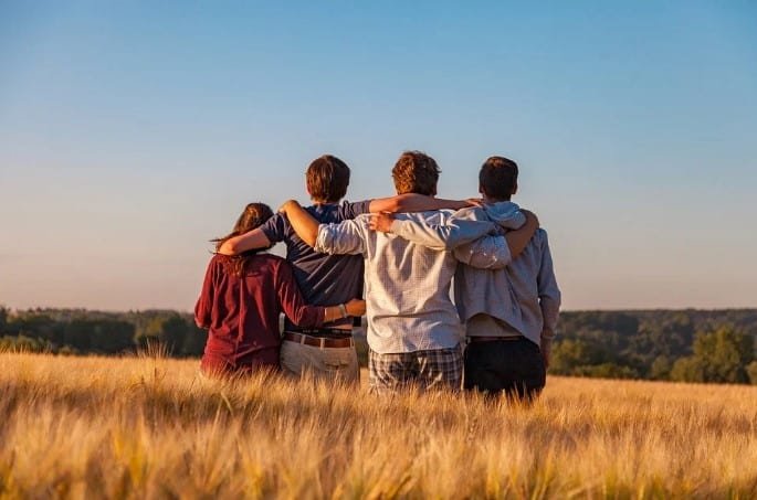 friends hanging outside