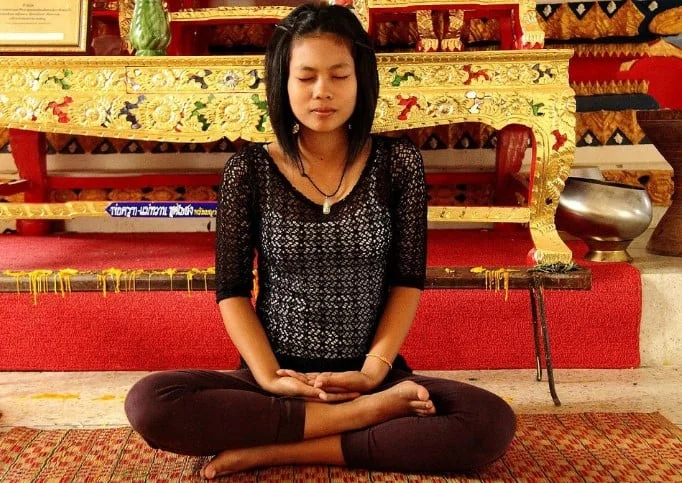 girl during meditation process