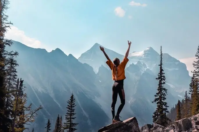 girl enjoying the nature