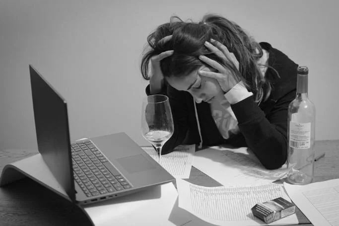 overworked stressed women