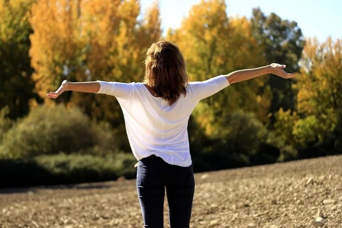 relaxed girl enjoying weather