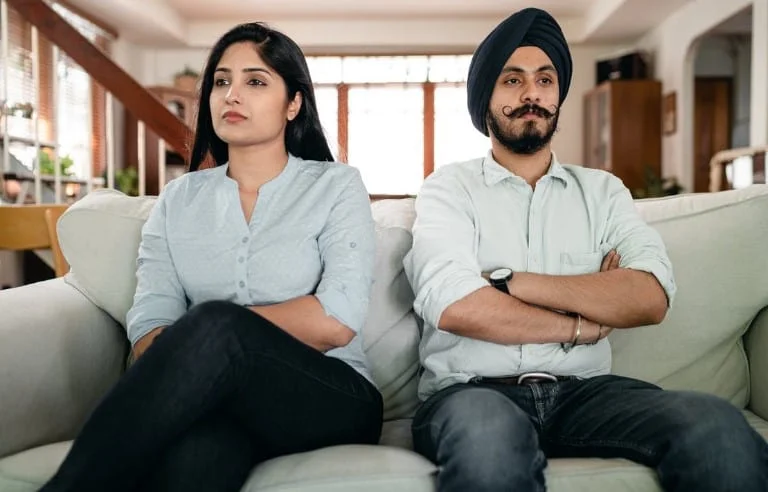 upset punjabi couple