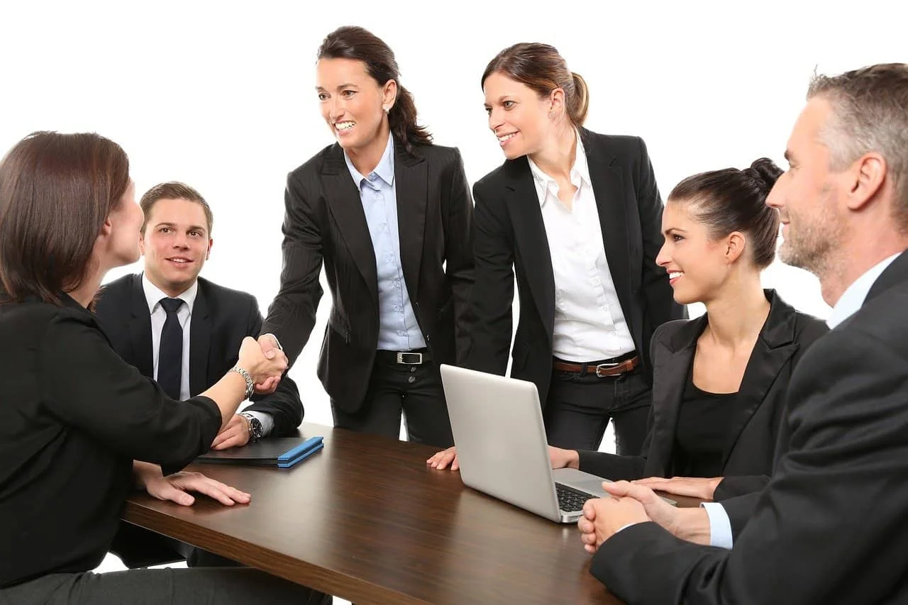 different people at a business meeting in office