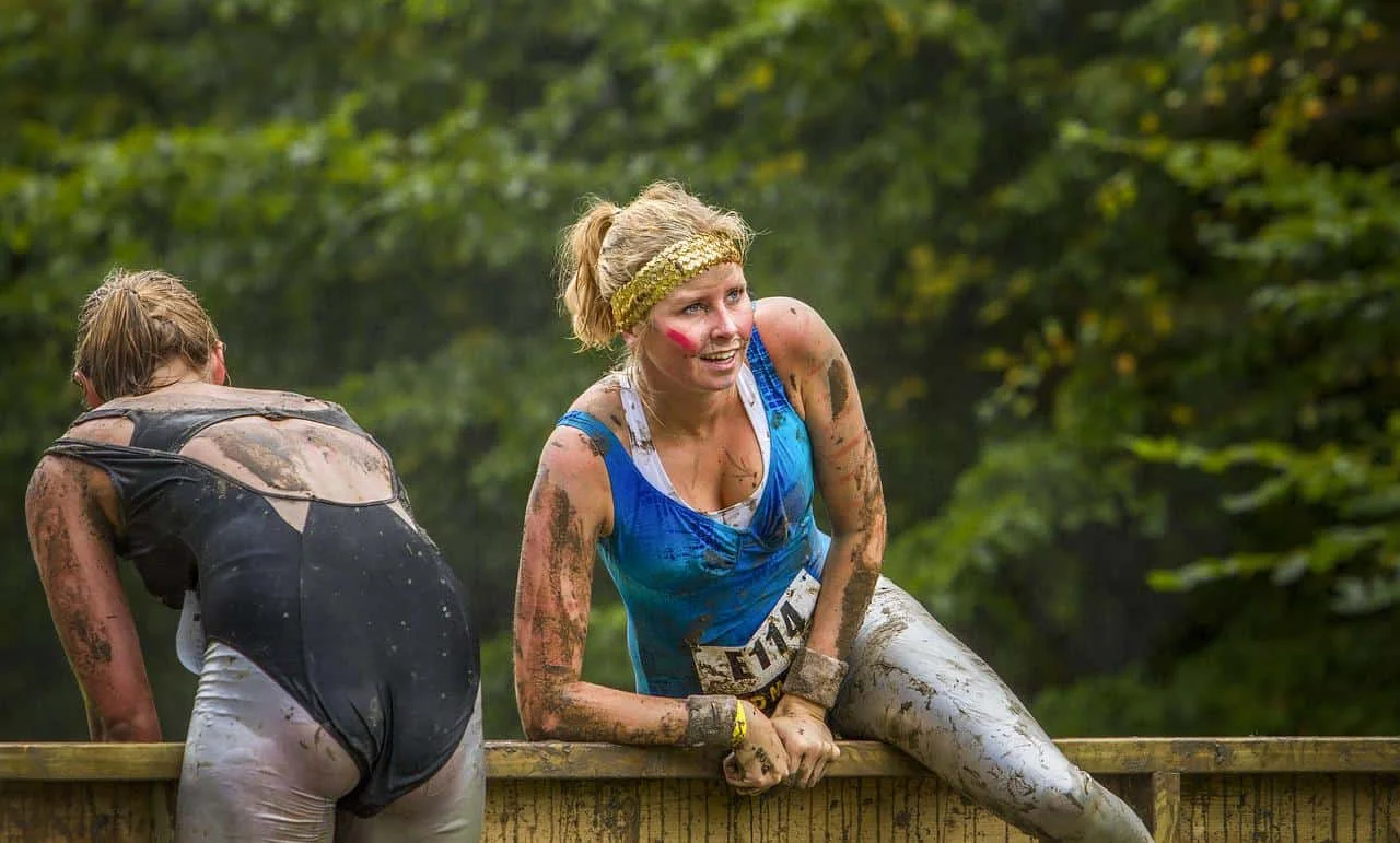 two women in obstacle course race