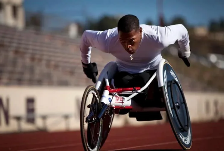 disabled man in a paralympic race