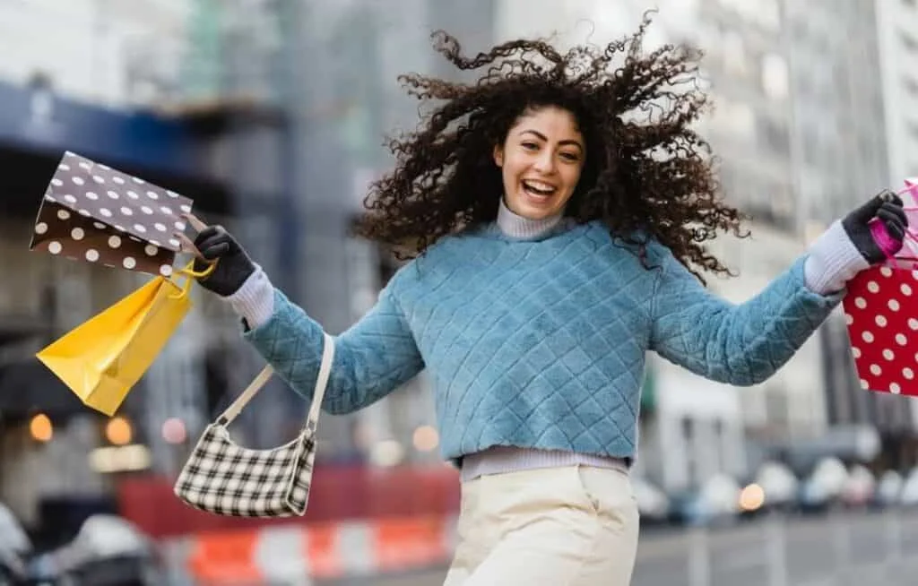 happy women after shopping