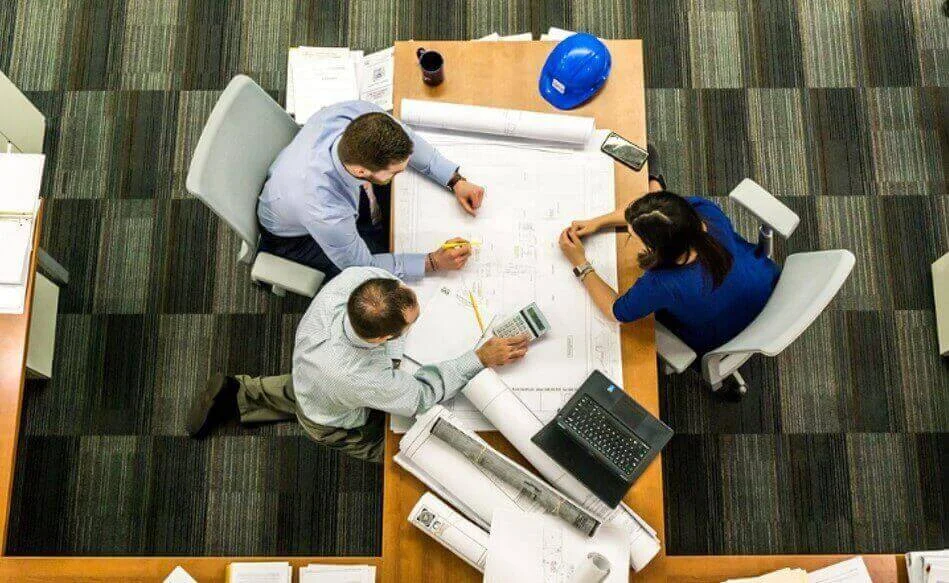 group of architect in office