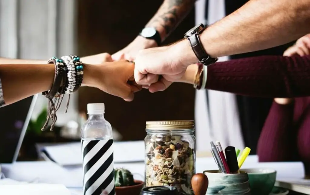 group fist bump