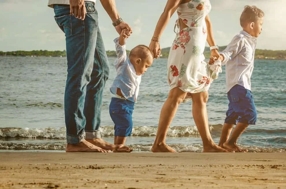 Family at the beach