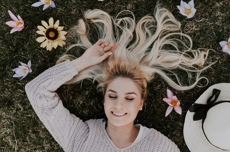 Woman lying on the ground